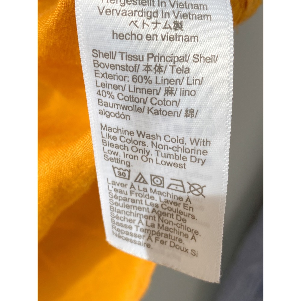 J Crew Women Linen Cotton Sleeveless Popover Top XL Orange Coastal Preppy Bright - Picture 7 of 10